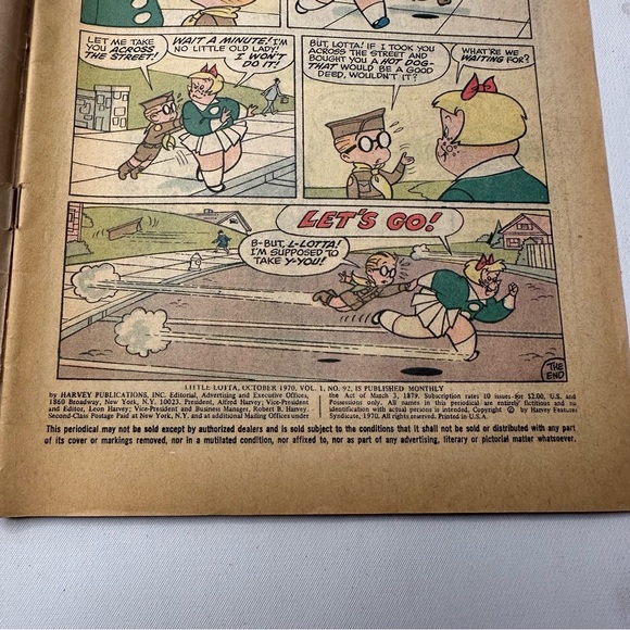 Little Lotta VTG Comic Book #92 Oct 1970 Harvey Comics - Picture 6 of 6